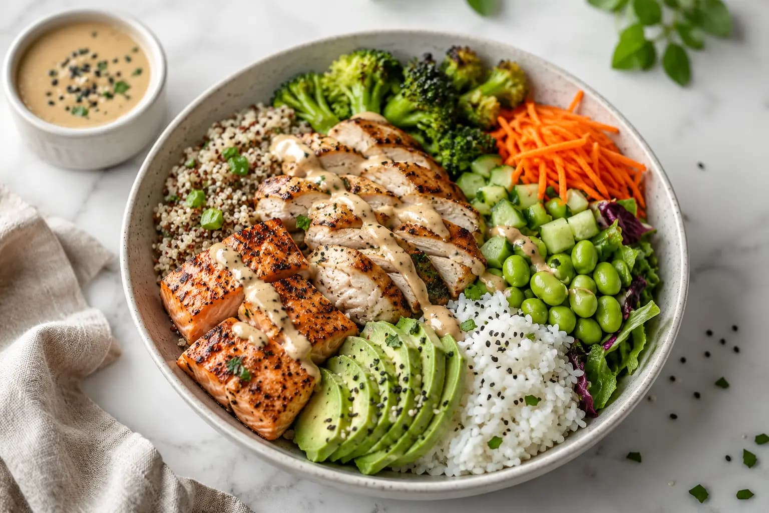 Yüksek Proteinli Tavuklu Kinoa Bowl
